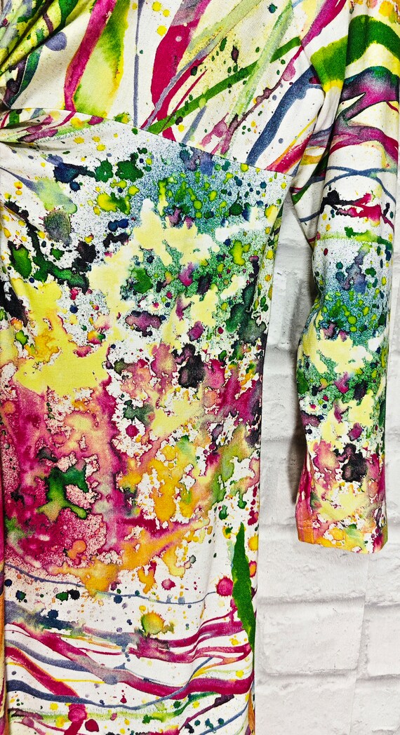 Basler Watercolor Abstract Multicolor Pattern Dre… - image 3