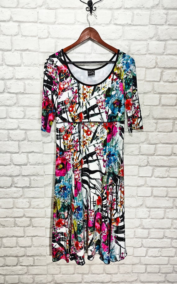 Pause Cafe Abstract Floral Pattern Midi dress Sho… - image 2