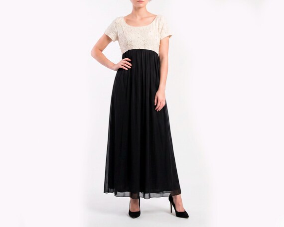 Marie St.Claire Womens Maxi Vintage dress Pearls embellished size 8