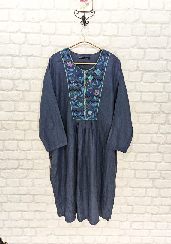 chinese dress ladies gudrun sjoden gray linen dress