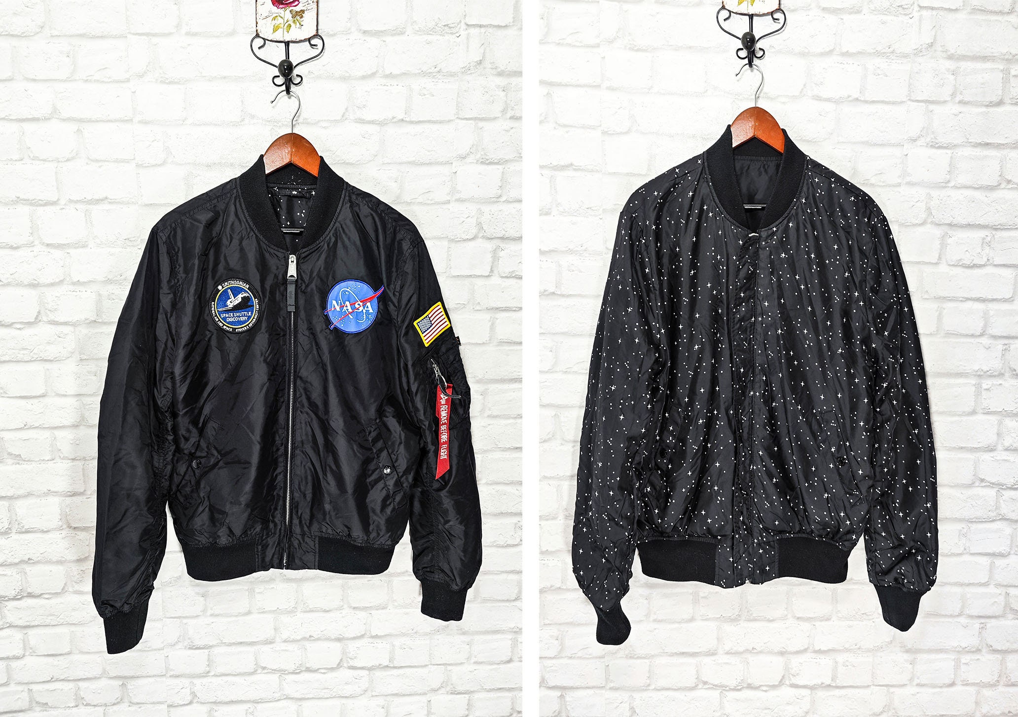 Alpha Industries II Reversible Jacke - NASA Size L Etsy