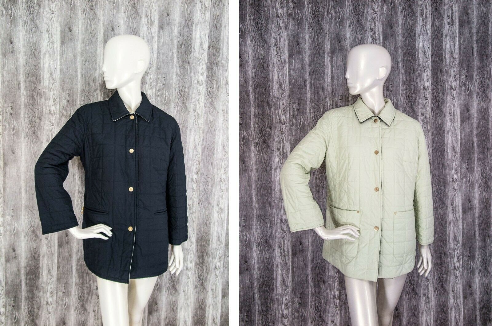 BASLER Vintage Reversible Womens Thin Jacket Navy blue/green size 