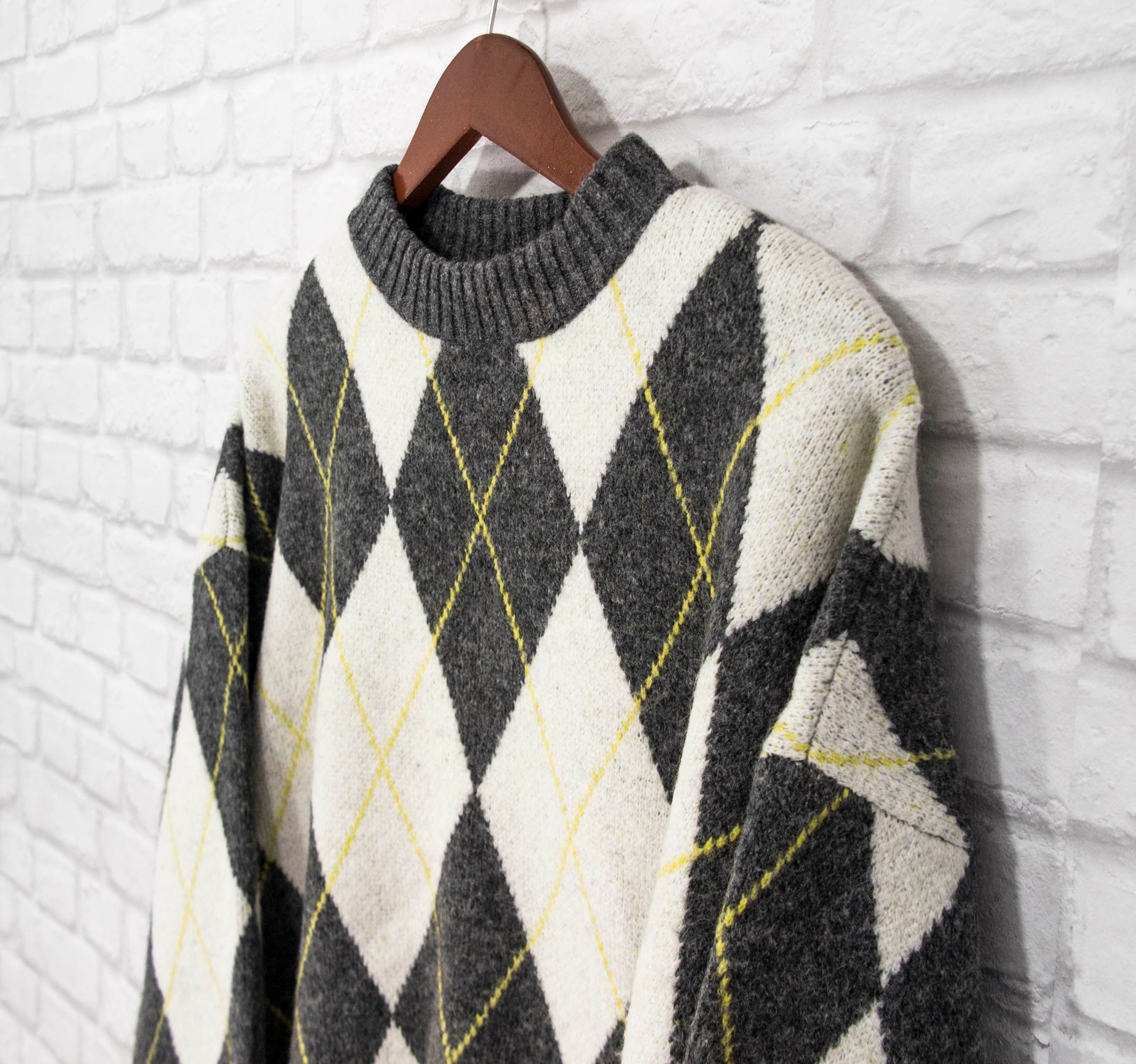 Pringle of Scotland X H&M Jacquard Knit Argyle Grey Jumper Sweater
