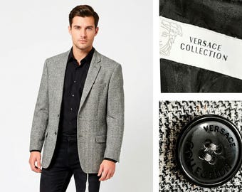 Versace Collection Men's Grey Blazer Jacket Size 50