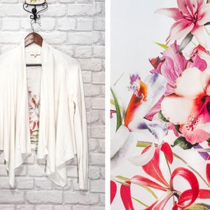 Ted Baker Floral Pattern Back Front Open Cardigan Top Blouse size 1/S