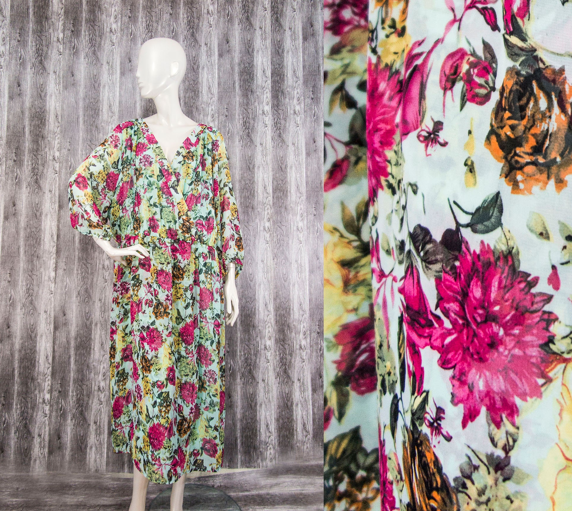 IGIGI Womens Maxi Dress Floral Made in USA Size US26 28 UK 28 30