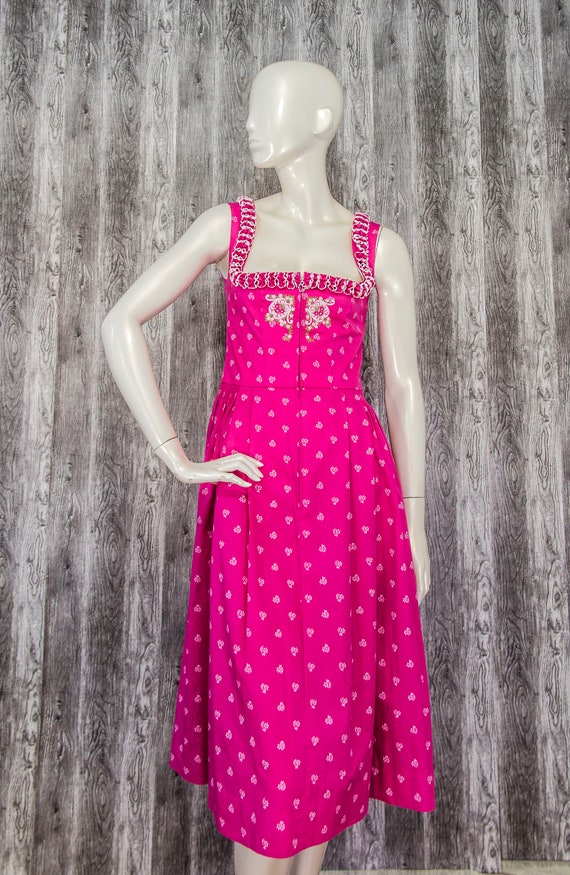 SPORTALM Vintage Dirndl Trachten Pink Embroidered… - image 2