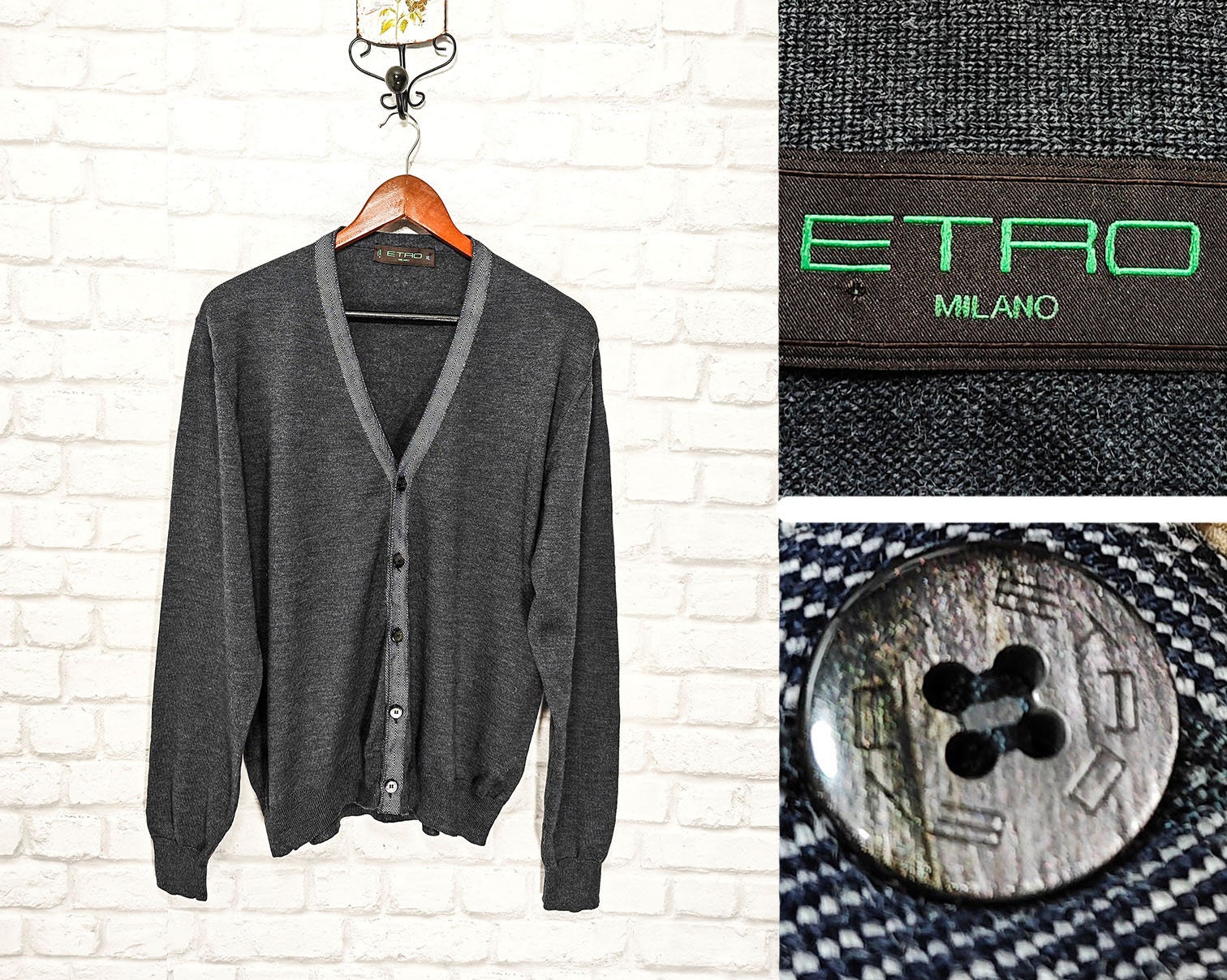 ETRO Button Wool Men's Cardigan Size XL