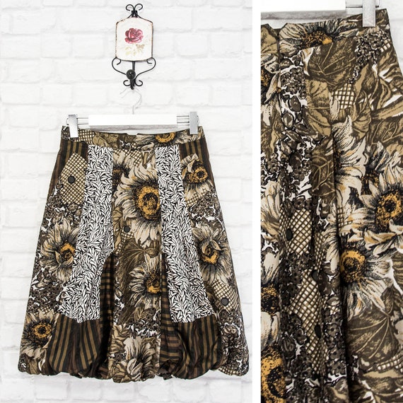 KENZO Silk Floral Skirt Sunflowers Multi print si… - image 1