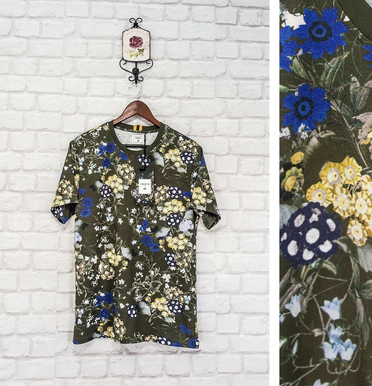 H&amp;M - erdem×h&amp;m フラワー プリーツブラウス シャツ 36 Erdem - H&M ERDEM パターンブラウス シャツの通販 by