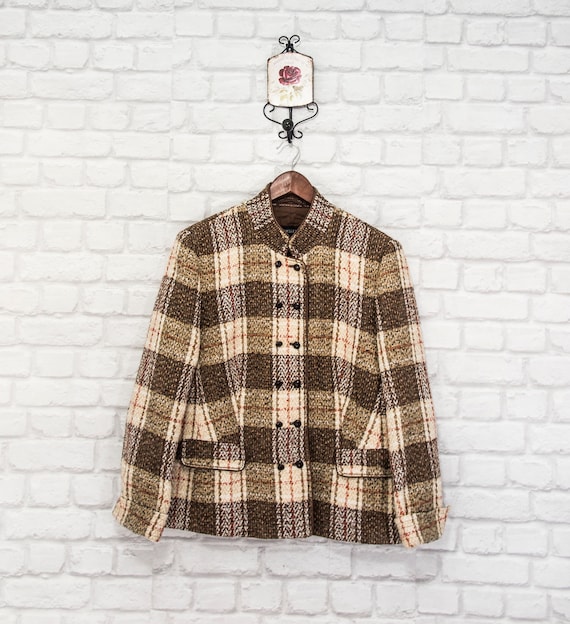 BASLER Vintage Jacket Coat Check Wool Blend size UK18/EU44/US14 