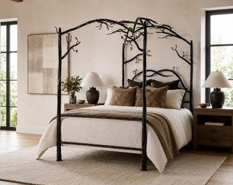 Iron Canopy Bed – Elm Springs – American Made by Urban Forge