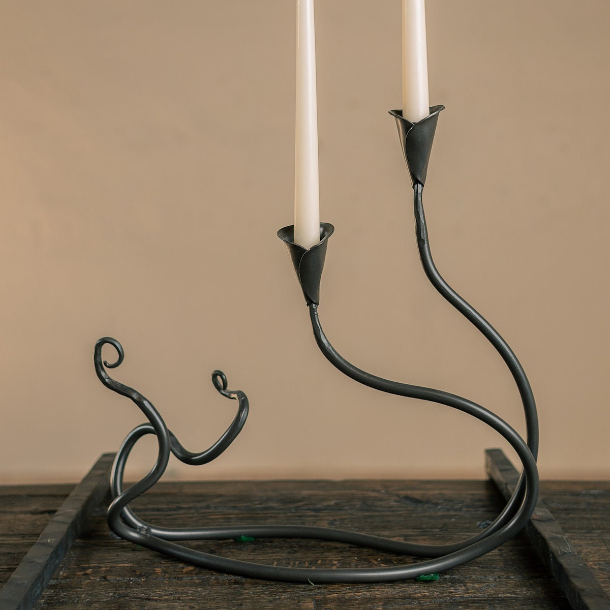 Iron Candle Holder – Ivy Double – American Made by Urban Forge – Coal Black Finish - Etsy