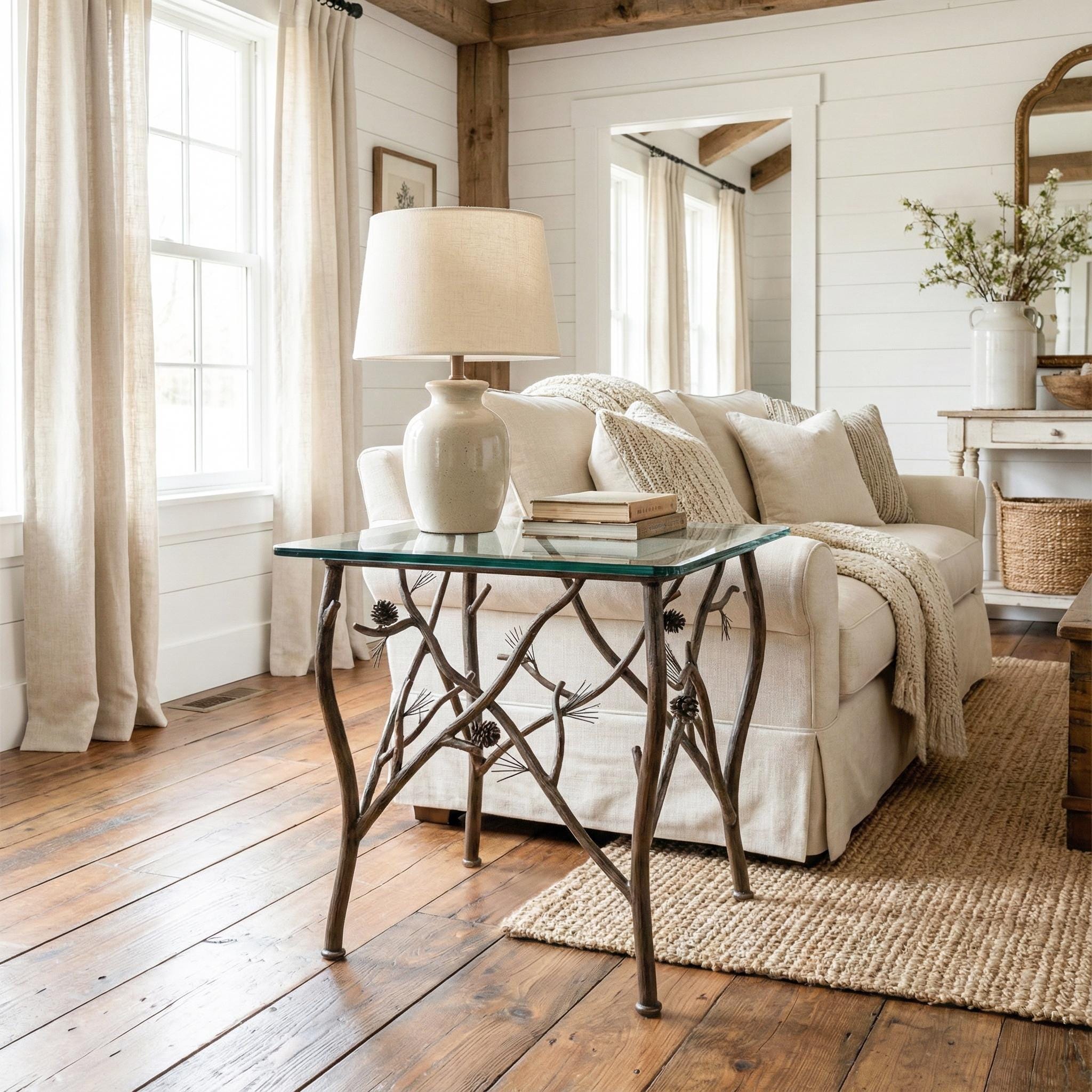 Hand Forged Iron Side Table – Evergreen – American Made by Urban