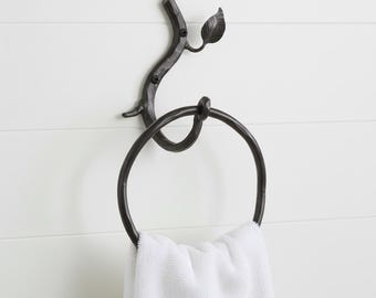 Iron Towel Ring – Sylamore – American Made by Urban Forge – Coal Black Finish