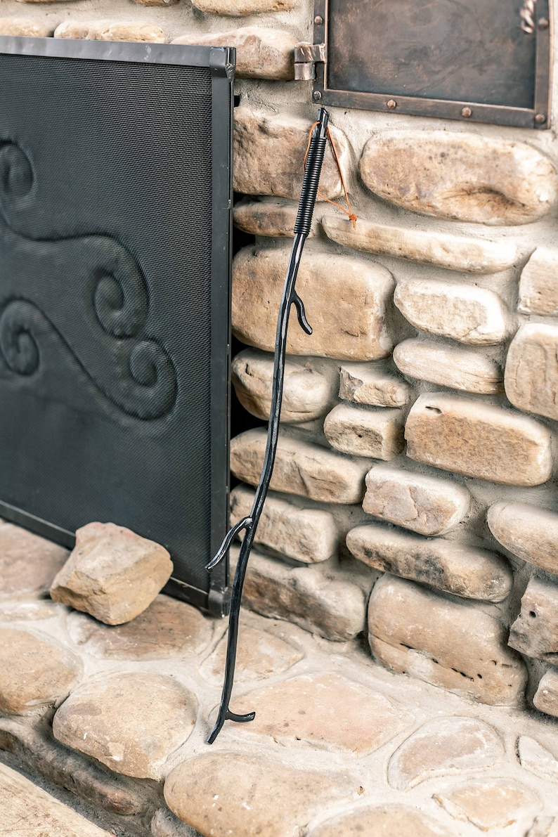 Hand Forged Iron Fireplace Poker – Branch