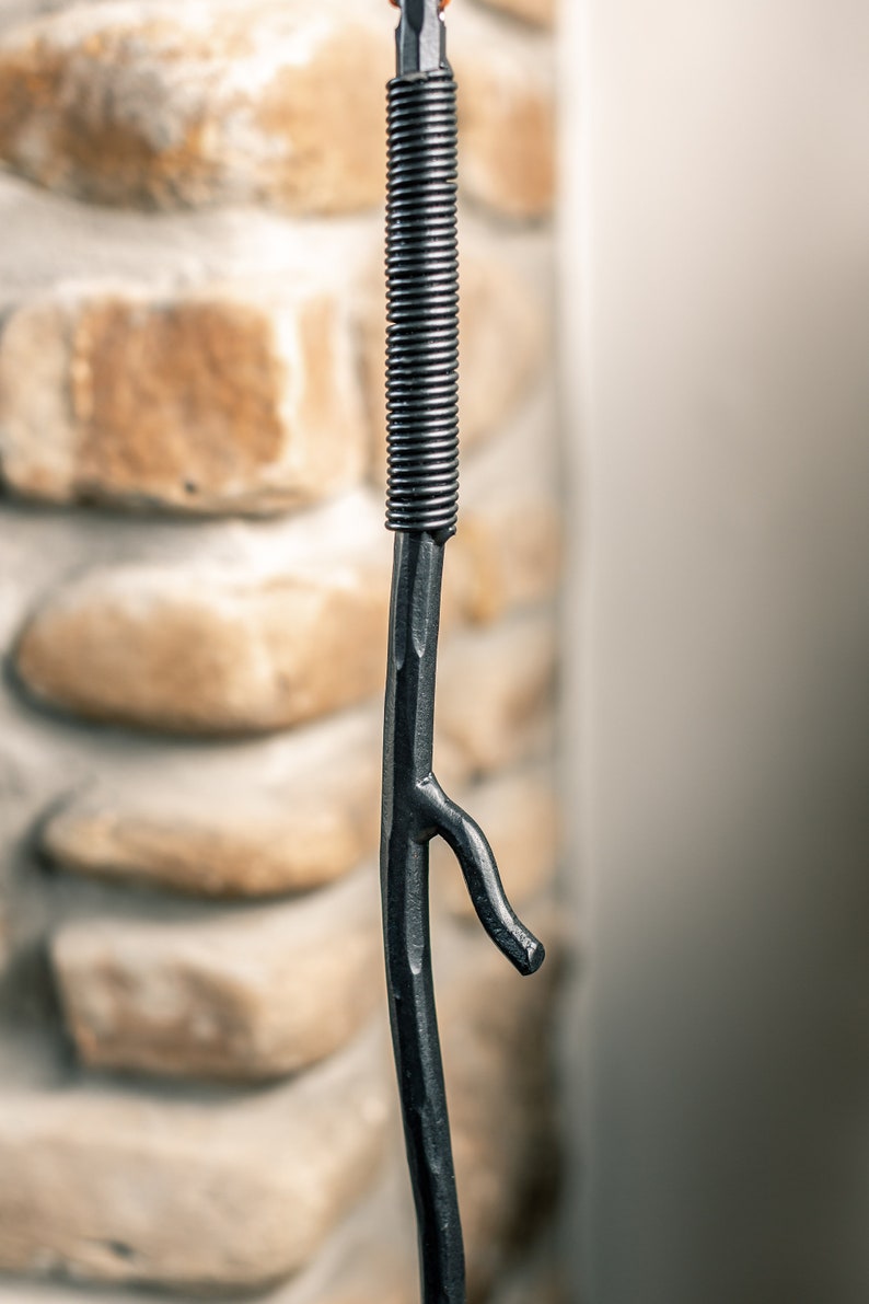 Hand Forged Iron Fireplace Poker – Branch - Thumbnail 2