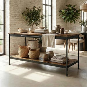 Iron Buffet Table – Quarry – American Made by Urban Forge – Coal Black Finish
