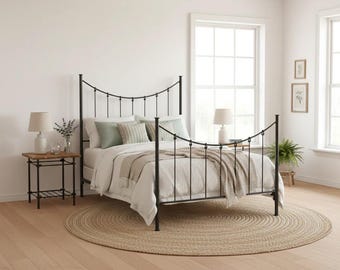 Hand Forged Iron Bed – Knot – American Made by Urban Forge – Coal Black Finish
