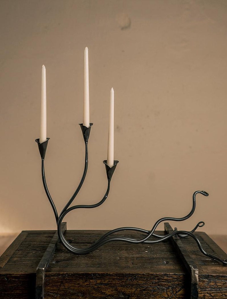 Iron Candle Holder – Ivy Triple - Thumbnail 3