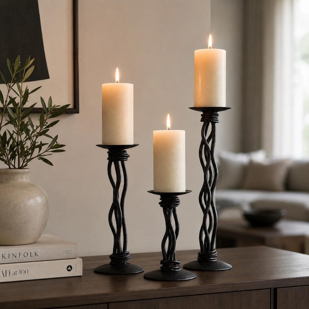 Iron Candle Holder – Black River – American Made by Urban Forge