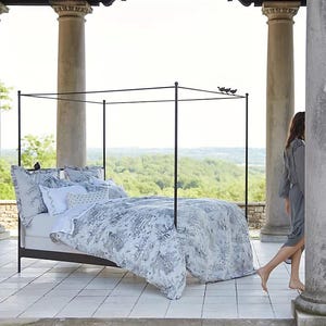 Iron Canopy Bed – Bird on a Wire – American Made by Urban Forge – Coal Black Finish image 3