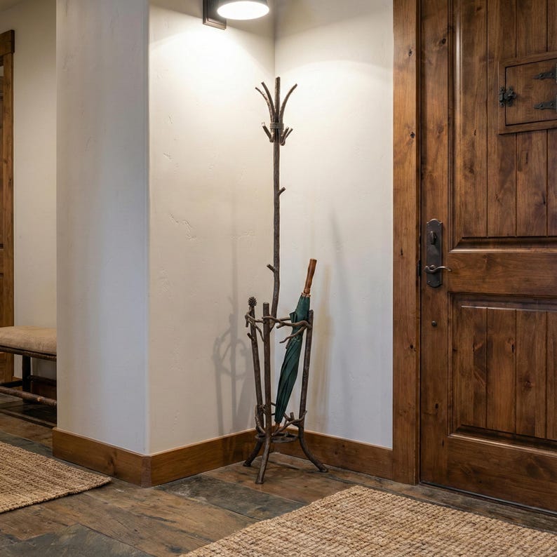 Urban Forge Evergreen Iron Coat and Umbrella Stand - Thumbnail 2