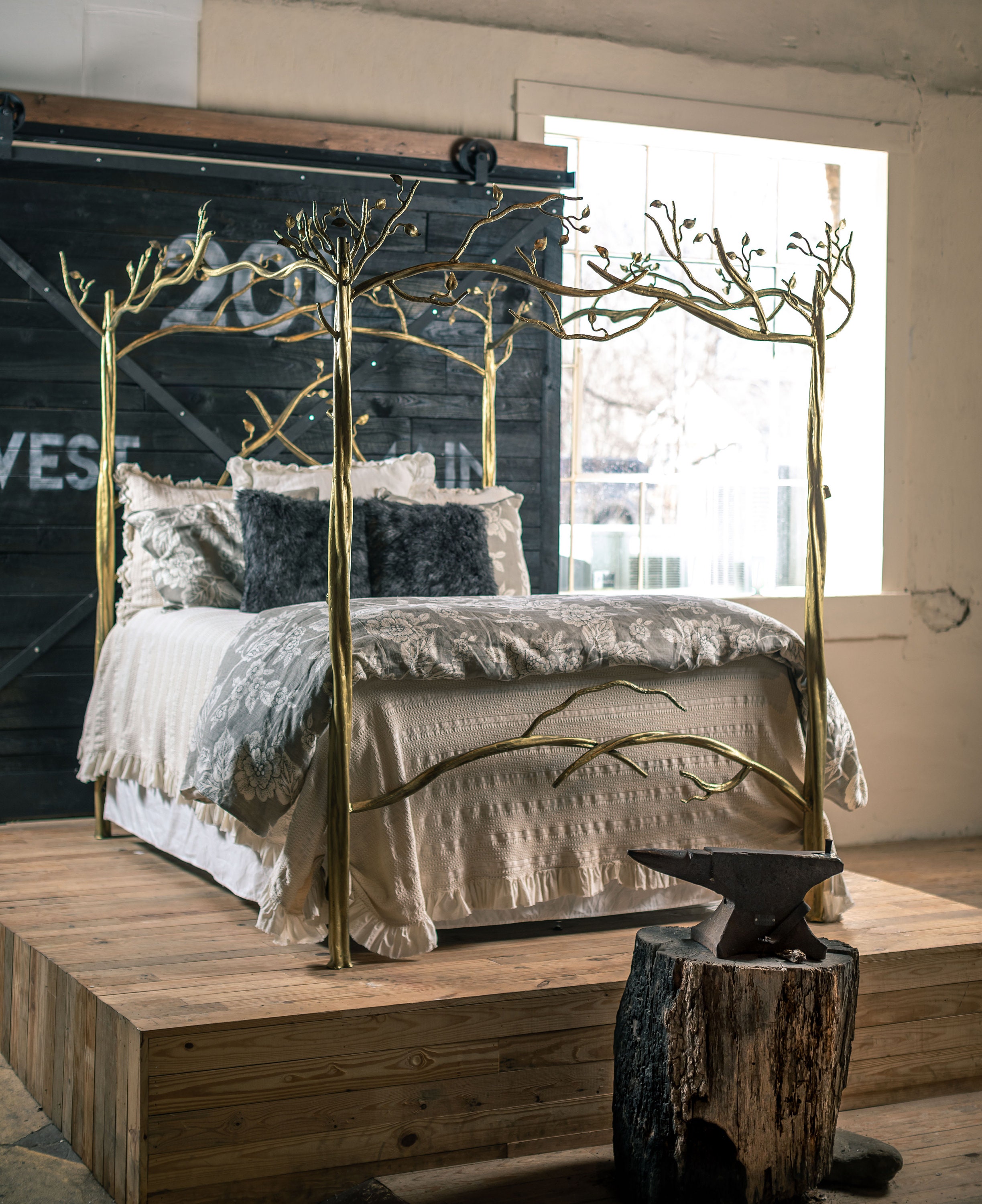 Forest Canopy Hand forged Iron Bed Blacksmith Made in USA Etsy UK