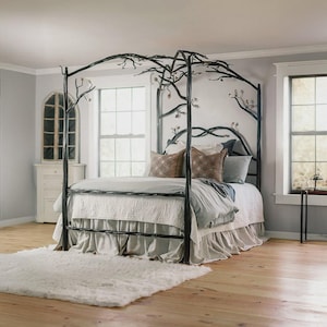 Iron Canopy Bed – Elm Springs – American Made by Urban Forge