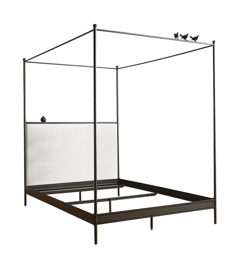 Iron Canopy Bed – Bird on a Wire – American Made by Urban Forge – Coal Black Finish image 5