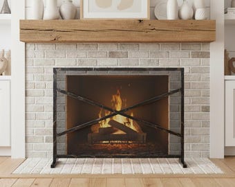 Select-A-Size Iron Fire Screen – Meridian Single Panel – American Made by Urban Forge – Natural Iron Finish