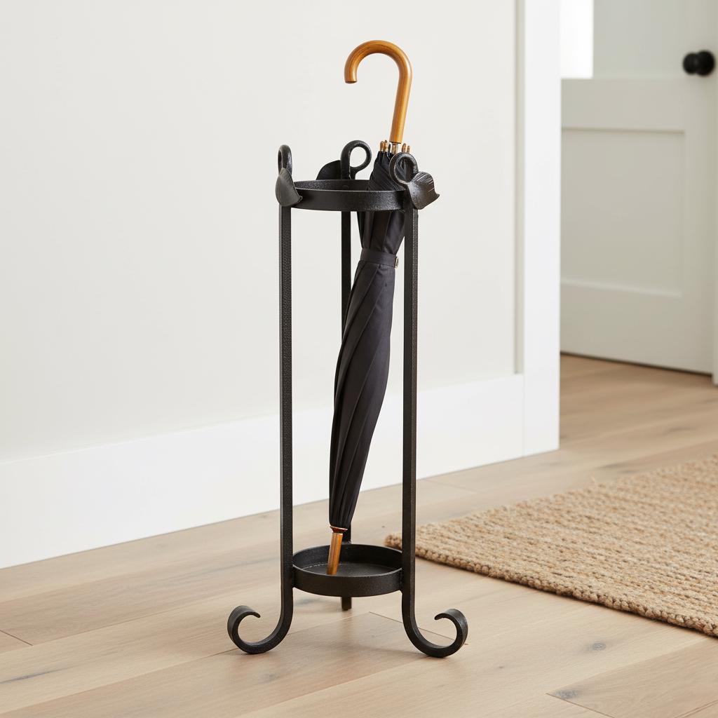 アイアン傘立て　iron umbrella stand Iron Umbrella Stand – Leaf – American Made by Urban Forge – Coal