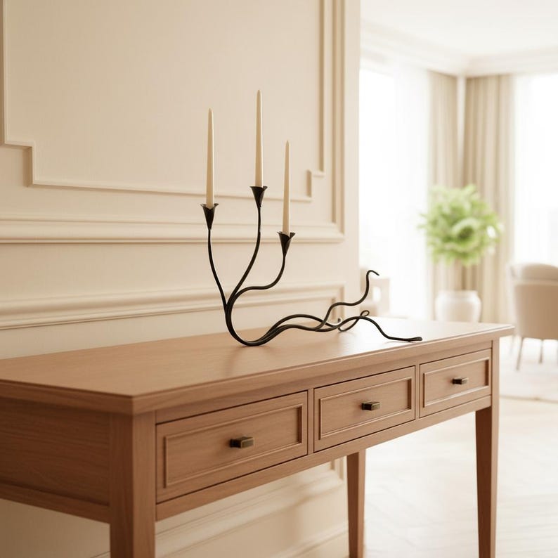 Iron Candle Holder – Ivy Triple - Thumbnail 4