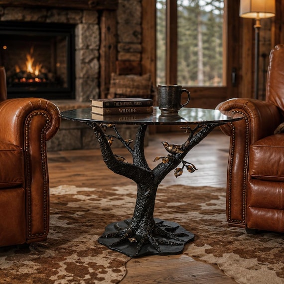 Iron Accent Table – Tree of Life – American Made by Urban Forge