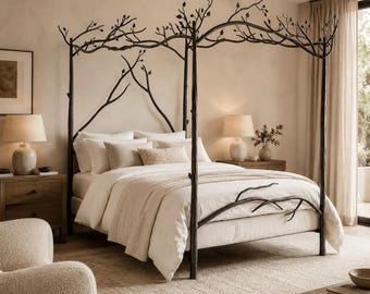 Iron Canopy Bed – Forest Canopy – American Made by Urban Forge