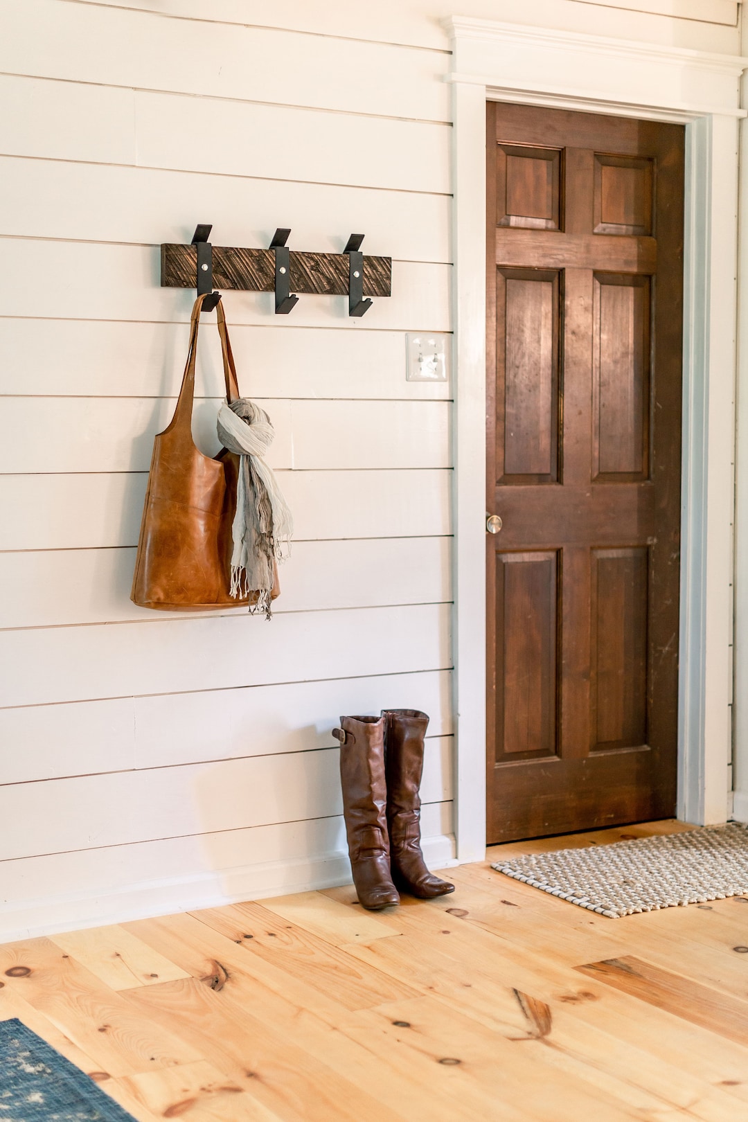 Iron Wall Mounted Coat Rack With Oak – 201 – American Made by Urban ...