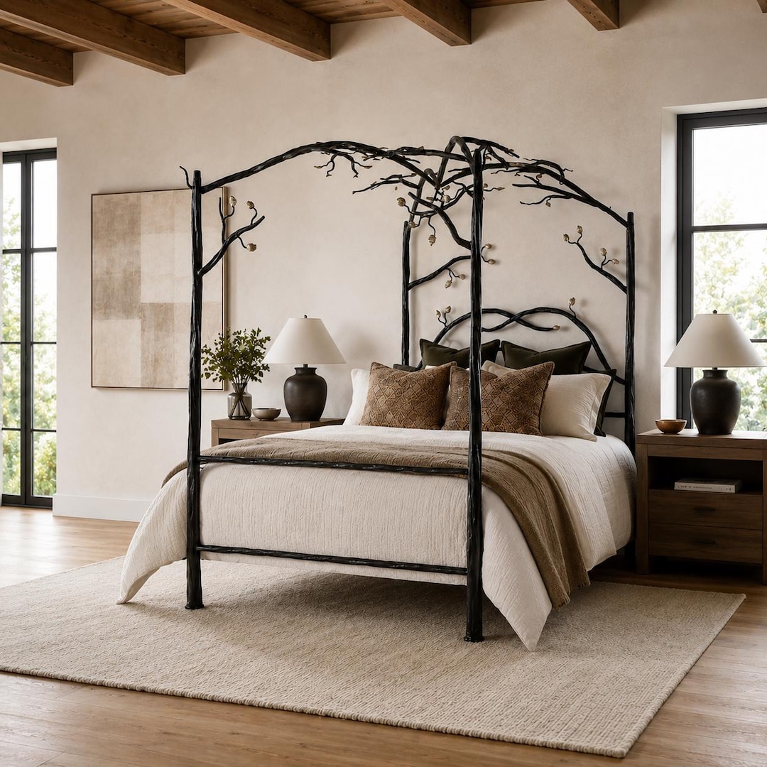 Iron Canopy Bed – Elm Springs – American Made by Urban Forge