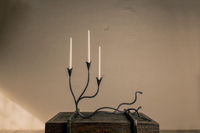 Iron Candle Holder – Ivy Triple - Thumbnail 2