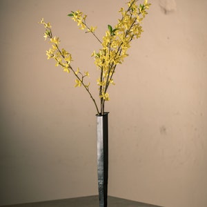 Hand Forged Iron Vase – Bauxite – American Made by Urban Forge – Coal Black Finish