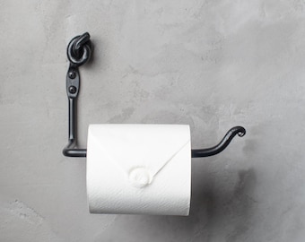 Iron Toilet Paper Holder – Knot – American Made by Urban Forge – Coal Black Finish