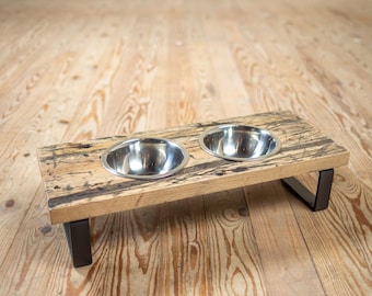 Hand Forged Iron Pet Feeder - American Made by Urban Forge – Natural Black Finish