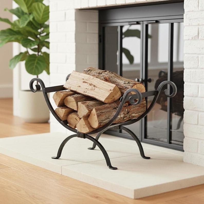 Urban Forge Meadow Fireplace Log Basket