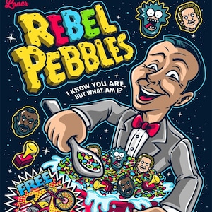 PeeWee Herman Cereal Rebel Pebbles (Mens/Ladies/Kids/Hoods) - Pee Wee Herman Parody T-shirt Gift for Him/Her, Christmas Gift, Birthday Gift
