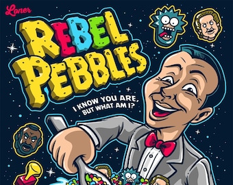 Rebel Pebbles (Mens/Ladies/Kids/Hoods) - Pee Wee Herman Parody T-shirt