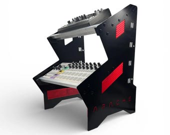Expandable Two-Tier Synthesizer Rack