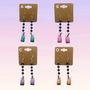 Boba Milk Tea Earrings – Cute Resin Bubble Tea Dangles