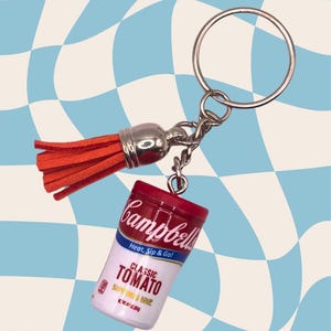 Portachiavi Mini Brands Campbell&#39;s Tomato Soup To Go con nappa