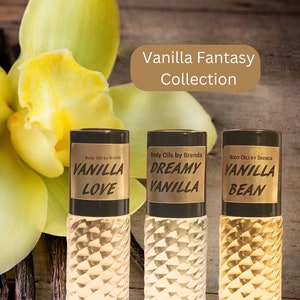 Vanilla Collection Body Oil Gift Set-Vanilla Scented Perfumes Gift-Dreamy Vanilla Vanilla Love & Vanilla Bean-Alcohol Free Fragrance