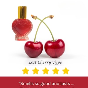 Our Likeness to Lost Cherry Type Luxury Perfumed Oil-Nutty Fruity Boozy Scent-Gourmand Cherry Fragrance-Cherry Almond Perfume-Cherry Liqueur
