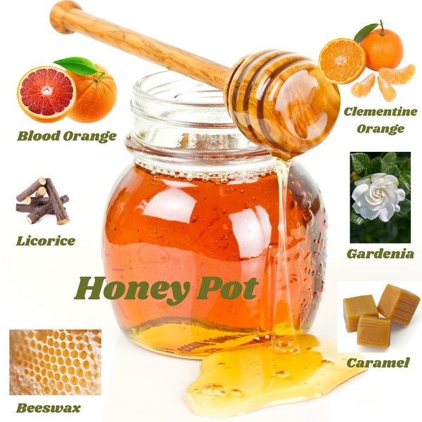 Honey Pot Type Body Oil-Honey Gourmand Sweet & Spicy Perfumed Oil-Orange and Honey Scented Fragrance-Orange Blossoms Caramel Beeswax Scent